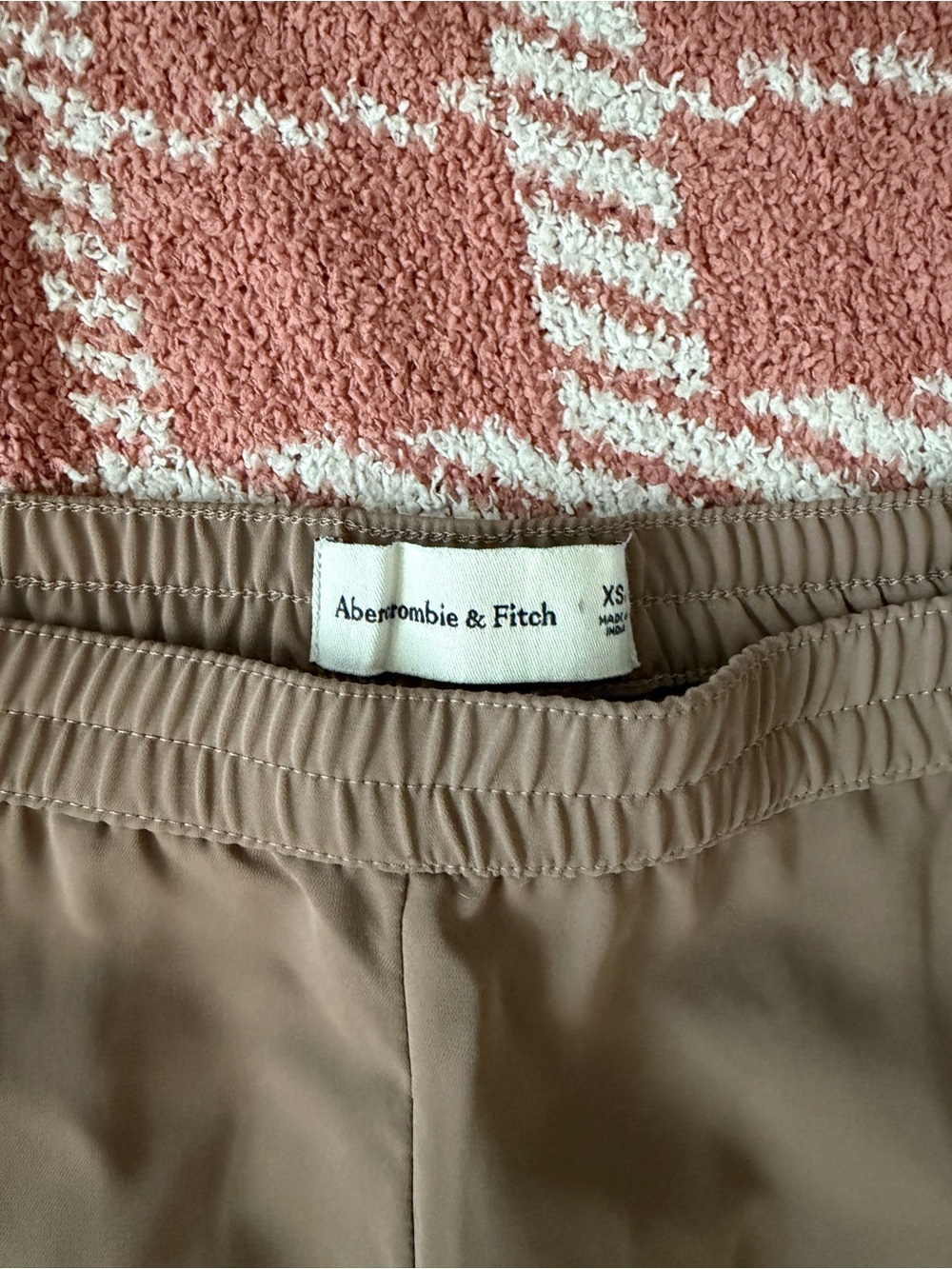 Abercrombie & Fitch Beige Elastic Waist Pants